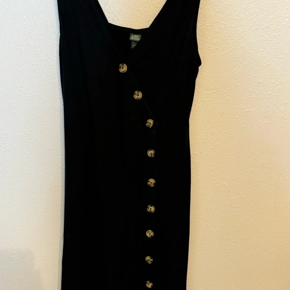 Wild Fable Black Button-Up Midi Dress – Size M - Picture 3 of 6